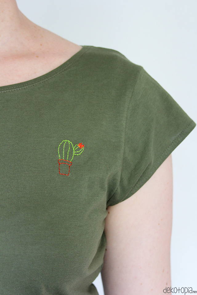 Sommertrend Kaktus: besticke Dein eigenes Shirt mit einem niedlichen Kaktus-Motiv