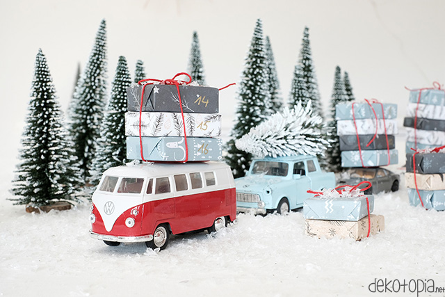 DIY Anleitung: Adventskalender aus Spielzeugautos selber machen