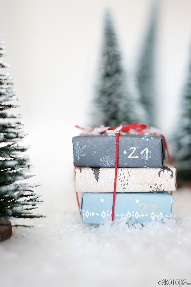 Mini Geschenke im Kunstschnee