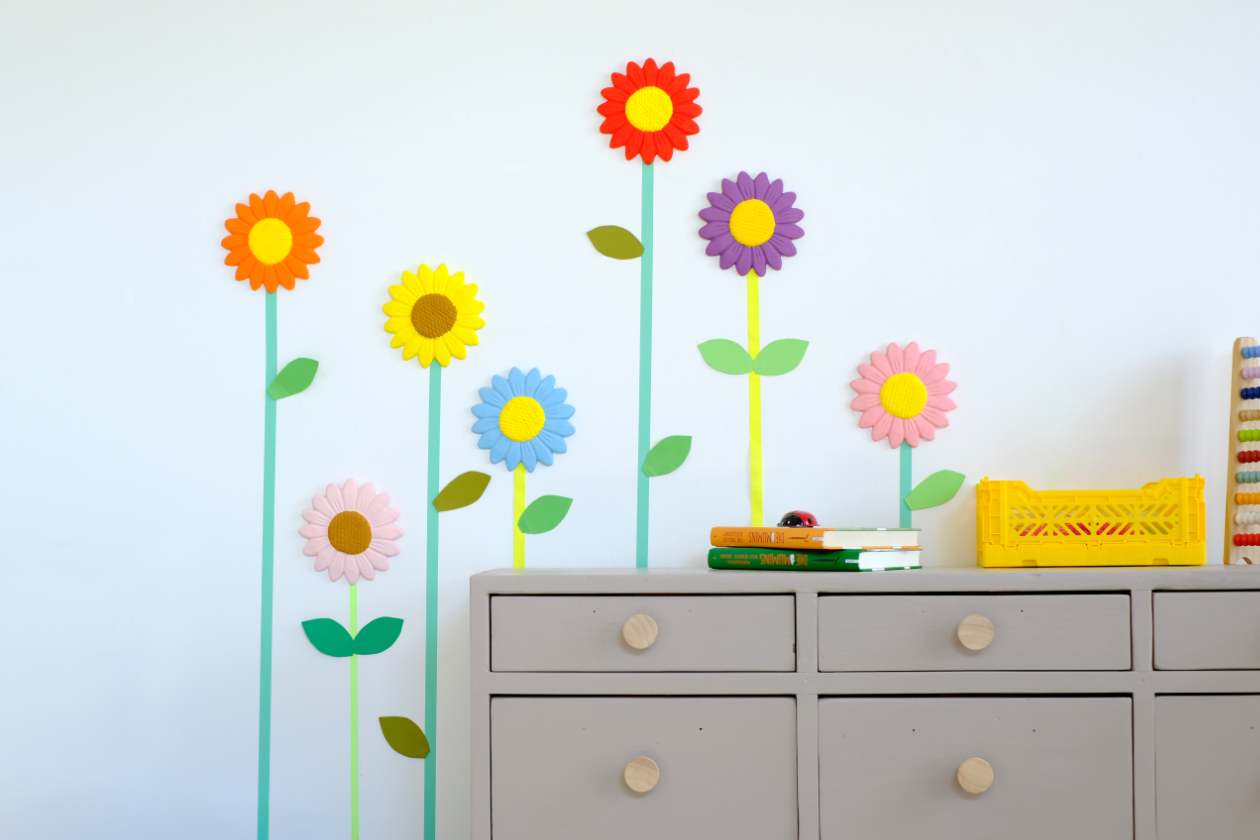 Frühling im Kinderzimmer: Wanddeko mit 3D Blumen